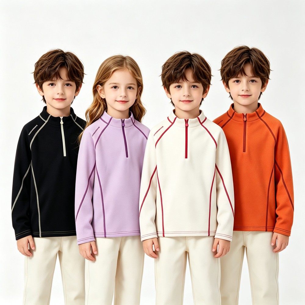 Outdoor Sport Activities For Kids - Autumn Winter Kids Half‑Zip Fleece Pullover