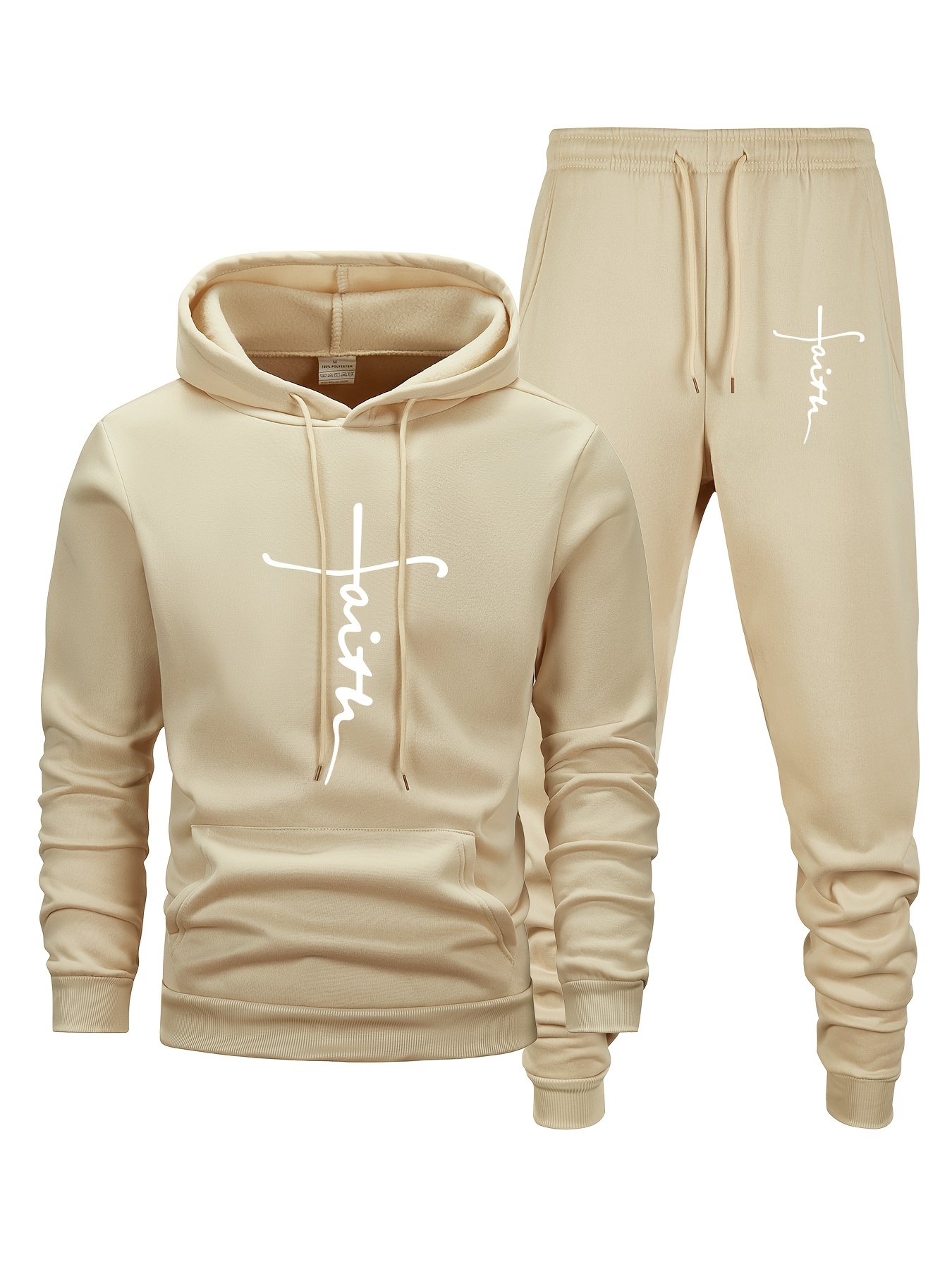 Men Faith Print 2‑Piece Tracks - Outdoor Sports Outfit review and price